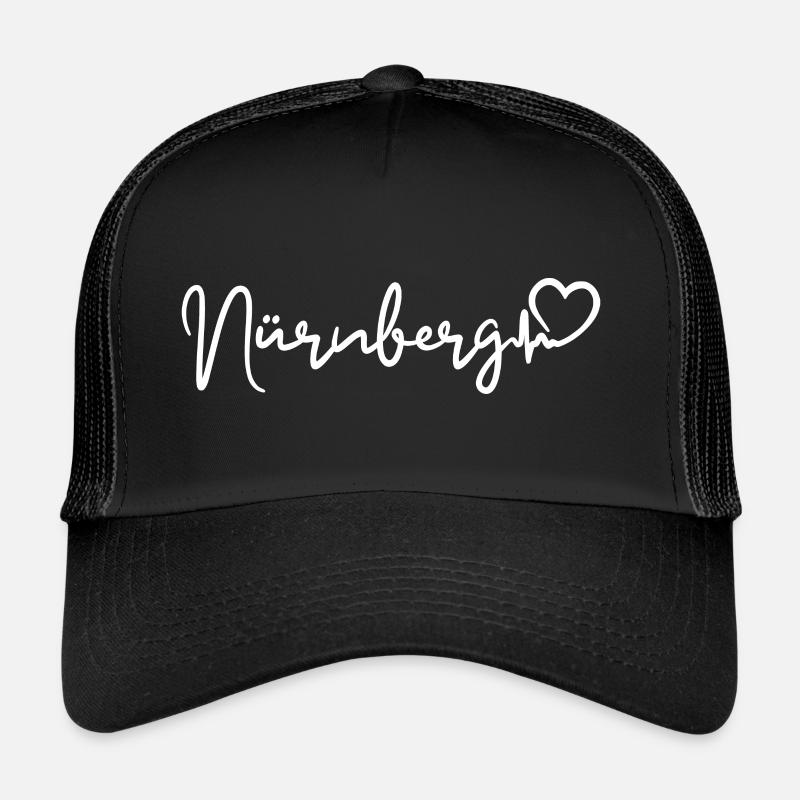 Nürnberg Herzschlag - Trucker Cap - Schwarz/Schwarz