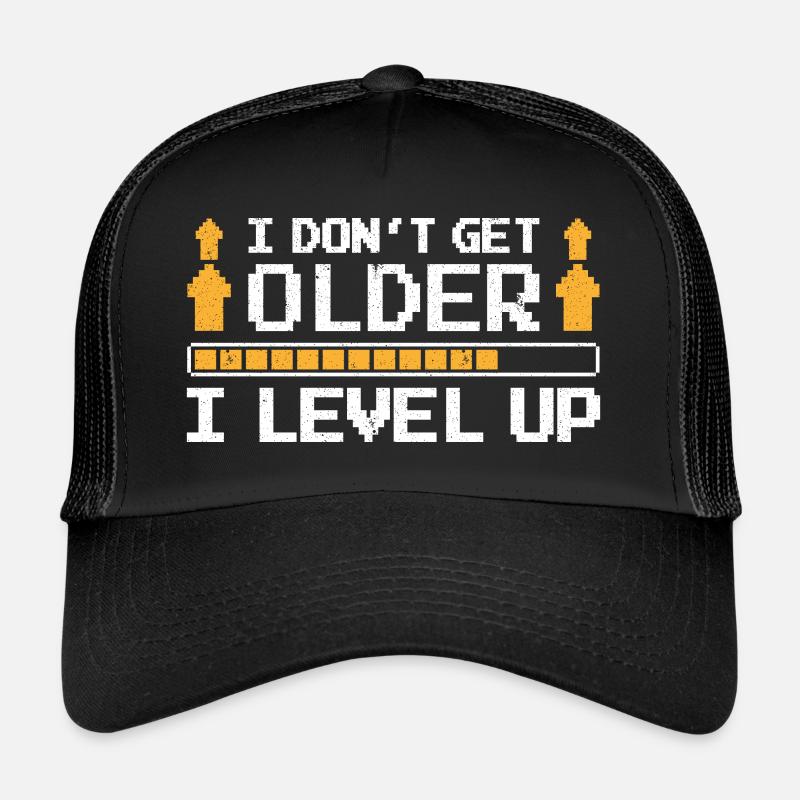 Gaming Get Older Level Up Funny - Trucker Cap - Schwarz/Schwarz