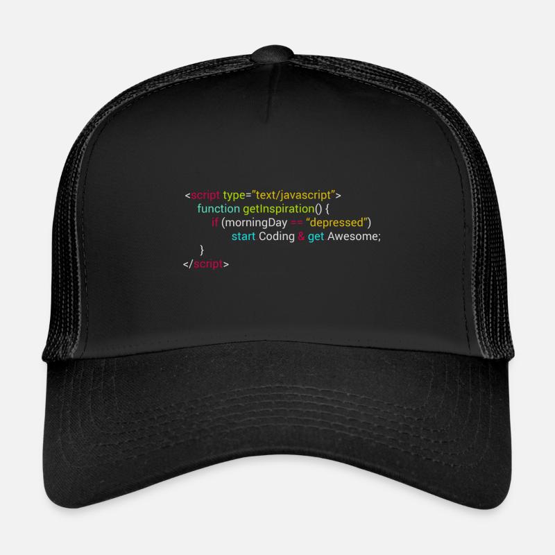 Geek attitude code - Casquette trucker  - noir/noir