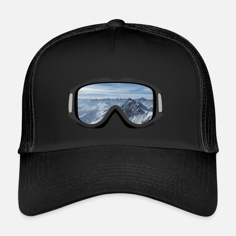 Skibrille Bergpanorama - Trucker Cap - Schwarz/Schwarz
