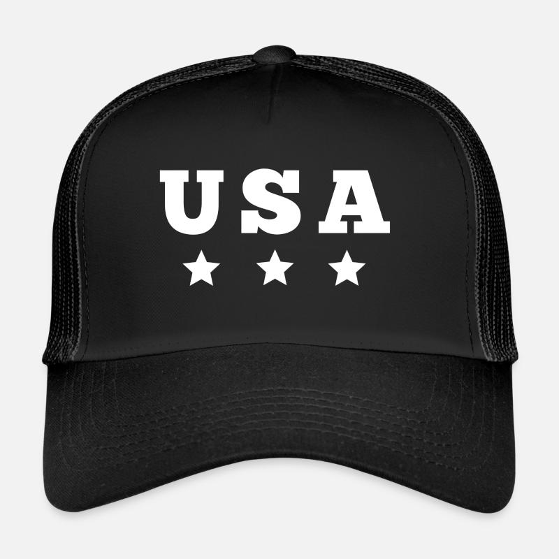 Usa - Trucker Cap - Schwarz/Schwarz