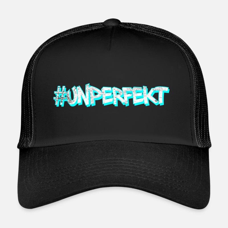#unperfekt - nicht perfekt cyan - Trucker Cap - Schwarz/Schwarz