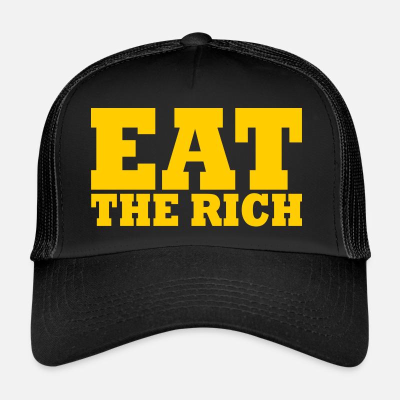 Eat the rich - Trucker Cap - Schwarz/Schwarz