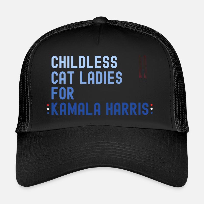 Dames chat sans enfant pour Kamala Harris 2024 - Casquette trucker 