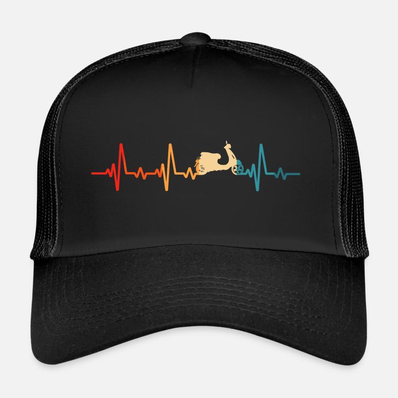 Motorroller retro rollerfahren scooter moped - Trucker Cap - Schwarz/Schwarz