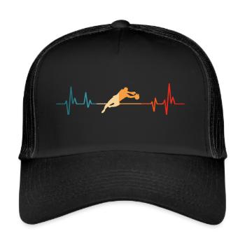 Soccer Goalkeeper Heartbeat Goalkeeper Goalkeeper - Trucker Cap - black/black - Front