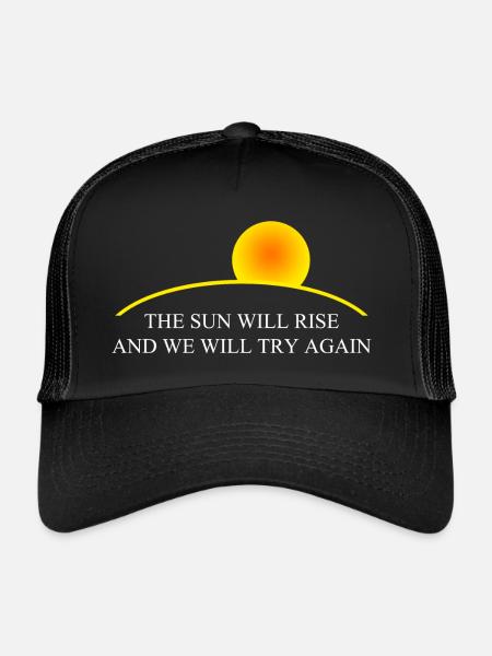 Sun Quote T-Shirt - Casquette trucker  - noir/noir - Devant