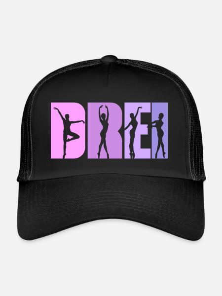 3. Geburtstag Mädchen 3 Jahre alt Ballet Ballerina - Trucker Cap - Schwarz/Schwarz