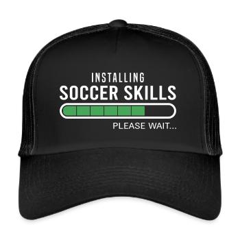 Fußball Skills Fußballspieler Fußballer - Trucker Cap - Schwarz/Schwarz - Vorne