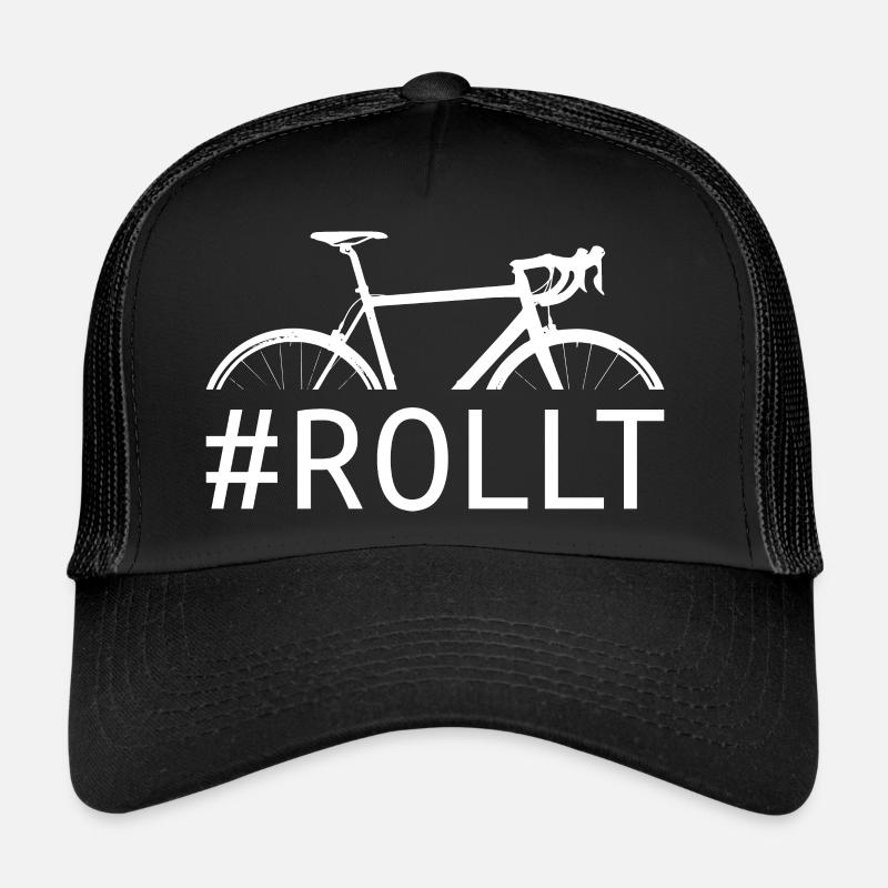 Rennrad rollt - Trucker Cap - Schwarz/Schwarz