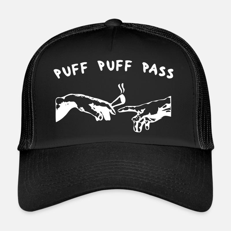 puff puff pass kiffen joint design as a vector Trucker Cap