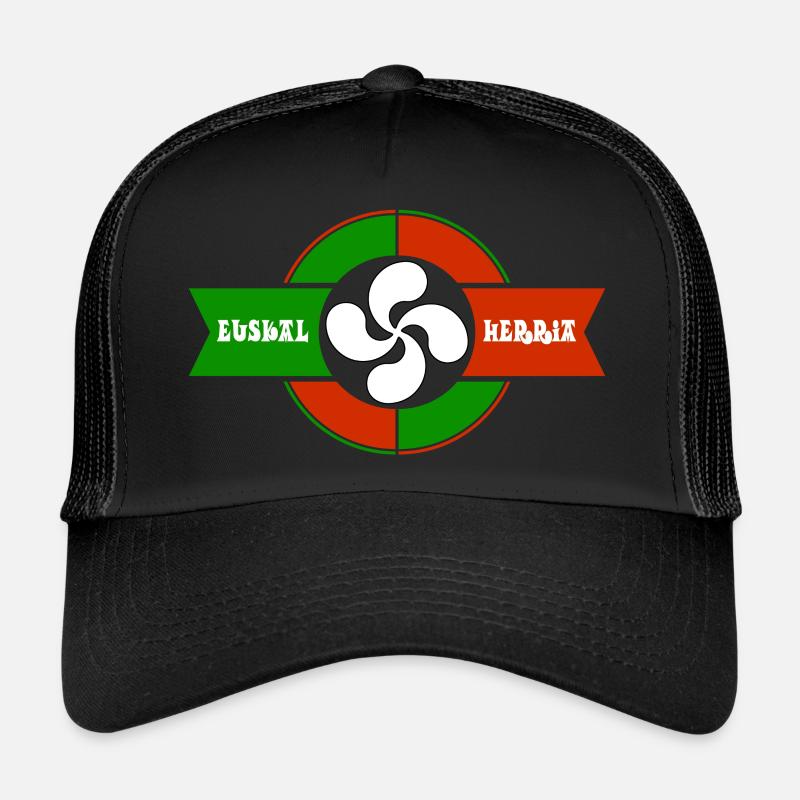Croix du pays Basque 2 - Casquette trucker  - noir/noir