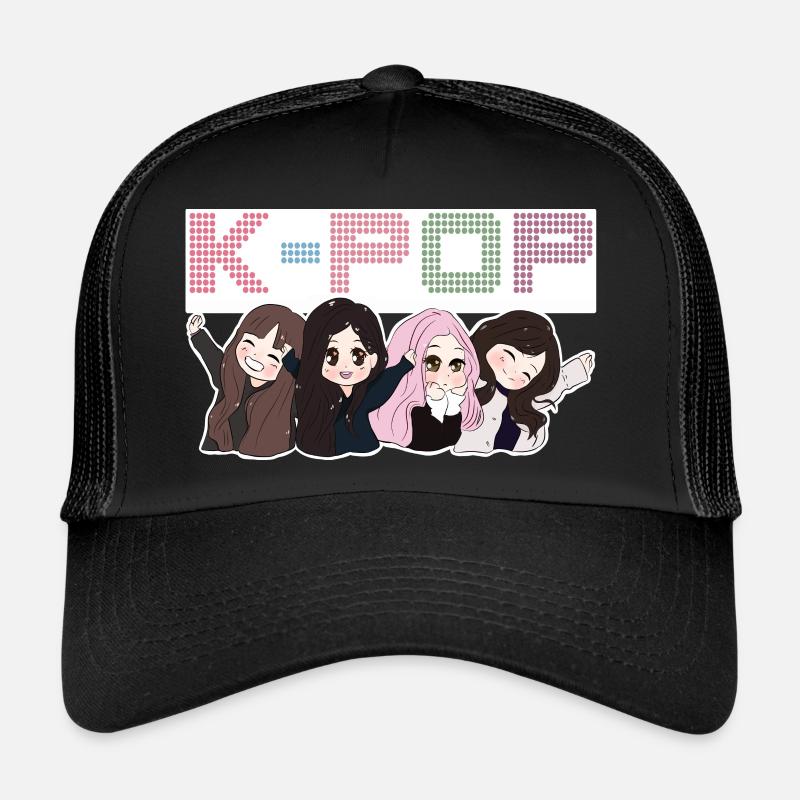 K-pop. - Casquette trucker  - noir/noir