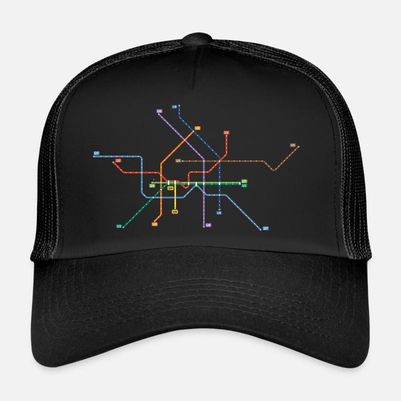Metro Berlin - Casquette trucker  - noir/noir