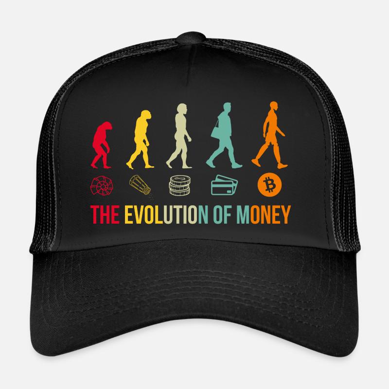 Money Evolution Bitcoin Crypto Trucker Cap