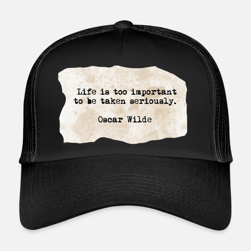 Oscar wild quote - Trucker Cap - black/black