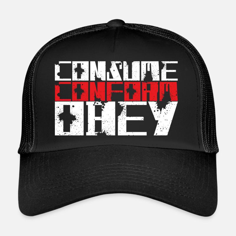 Consume Conform Obey! - Trucker Cap - black/black