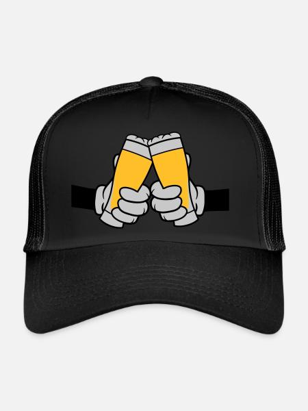 2 Friends Toast Beer Glass - Trucker Cap - black/black - Front