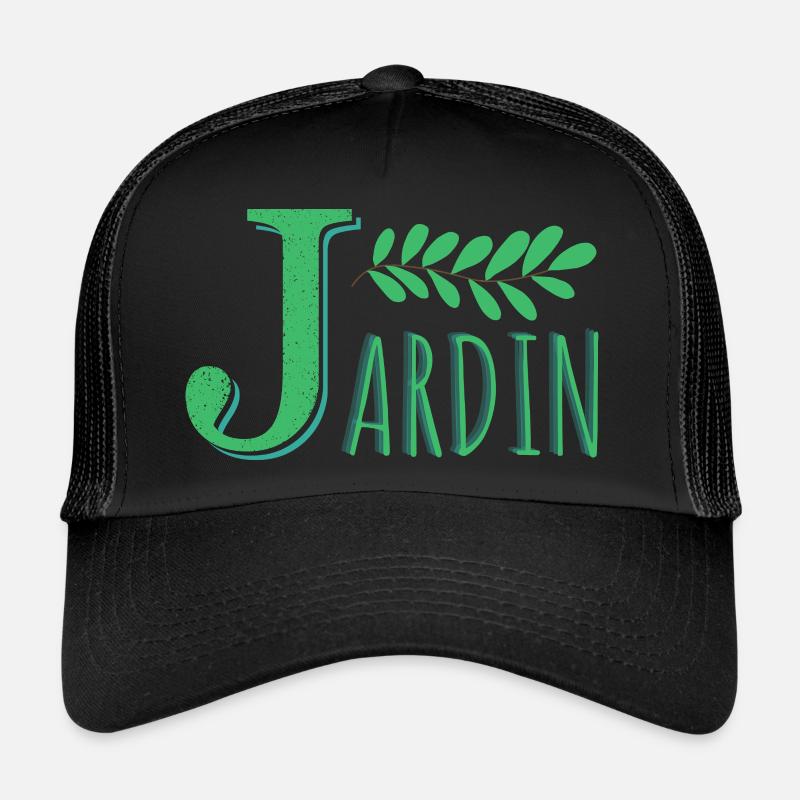JARDIN J majuscule vert Casquette trucker 