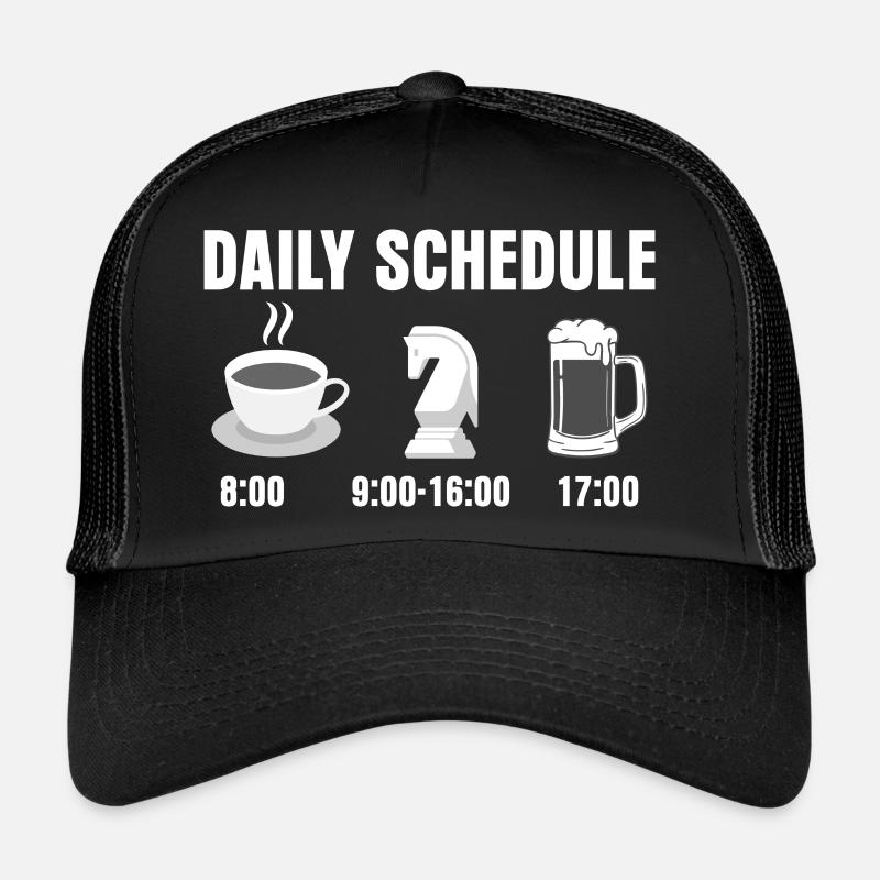 Daily Schedule Chess Board Chess Player Trucker Cap