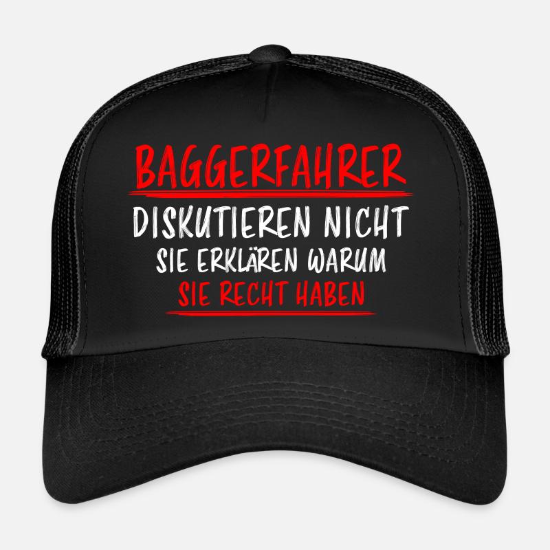 Baggerfahrer Lustiger Spruch Bagger Beruf Geschenk Trucker Cap