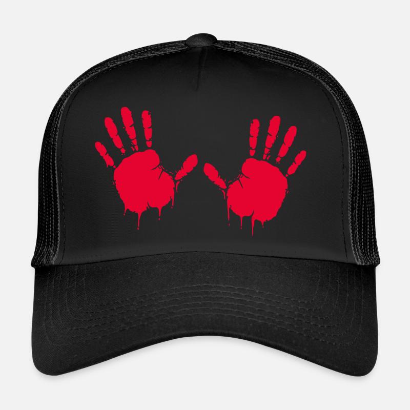 Hands, imprint with fresh paint Trucker Cap