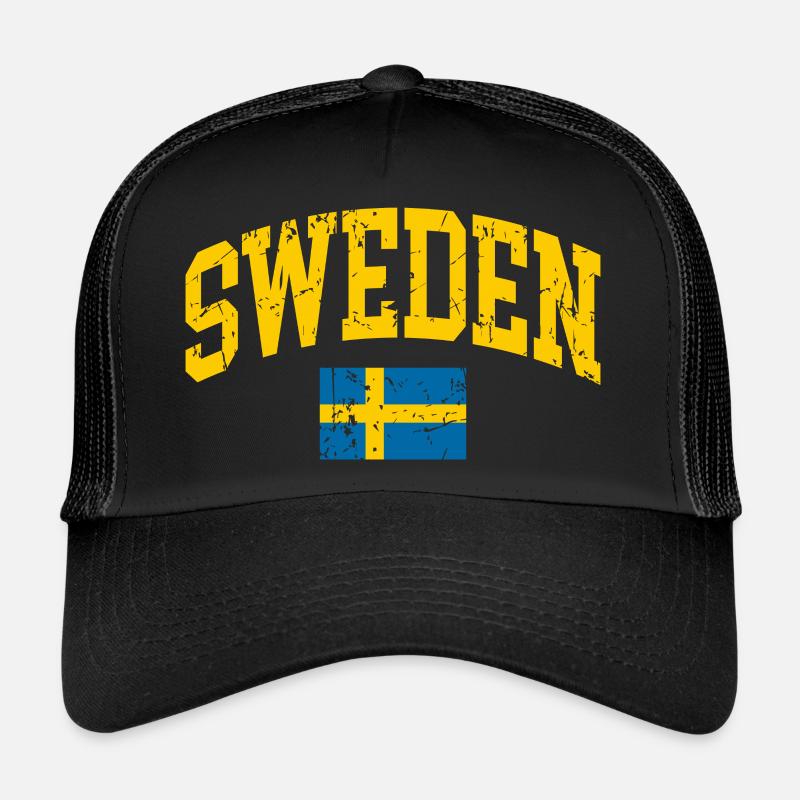 schweden flagge - Trucker Cap - Schwarz/Schwarz