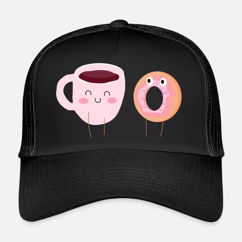 coffee and donut in dialogue Trucker Cap