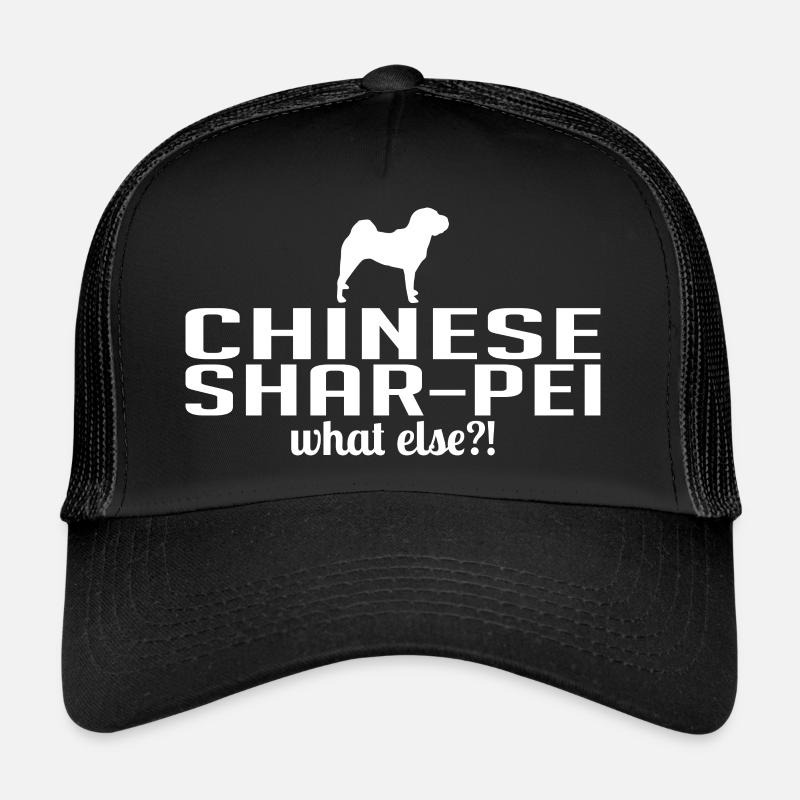 Chinese Shar-Pei what else Hundespruch Hunde - Trucker Cap - Schwarz/Schwarz