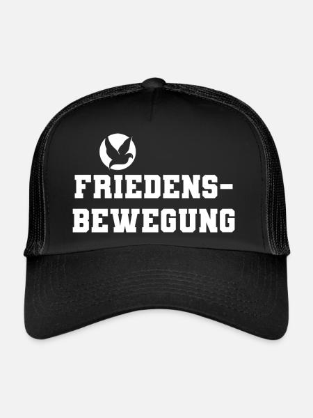 Friedensbewegung dunkles Design - Trucker Cap - Schwarz/Schwarz