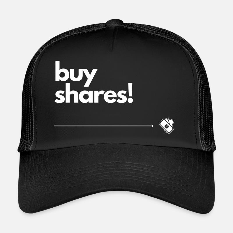 Kaufe Aktien - Trucker Cap - Schwarz/Schwarz
