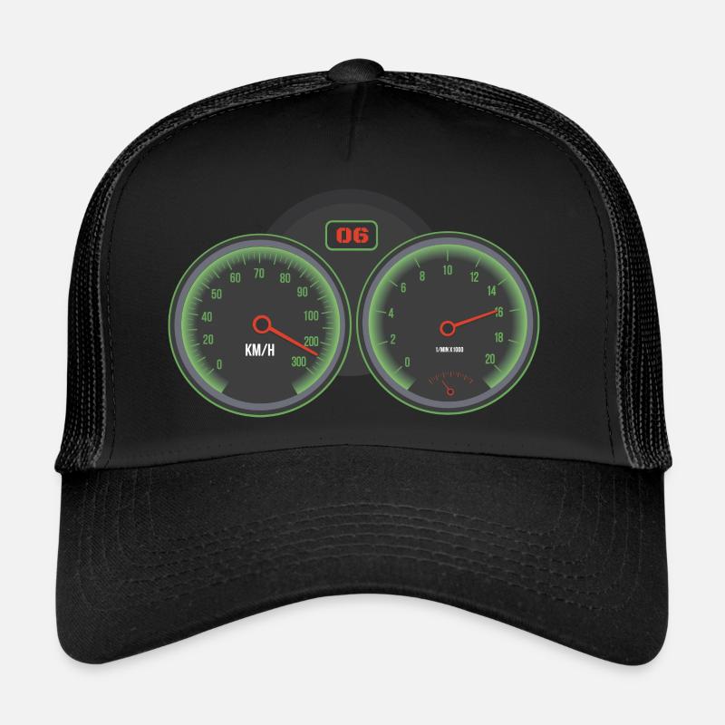 motorcycle speedometer Trucker Cap