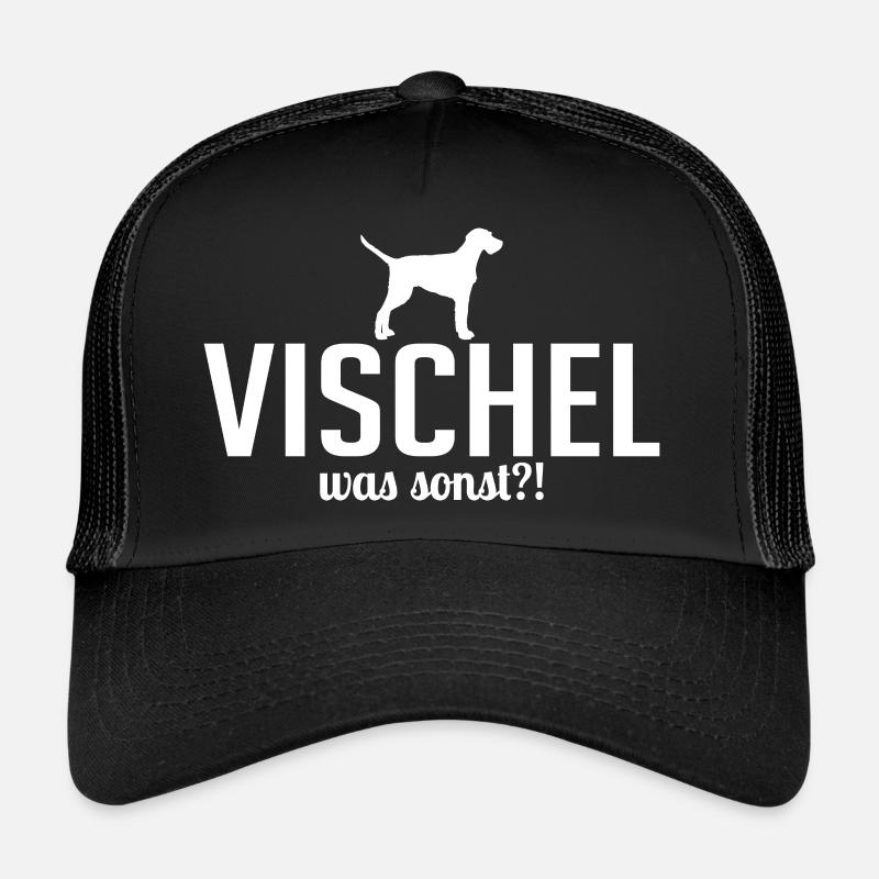 Vischel Drahthaar was sonst Hunde Spruch Wilsigns - Trucker Cap - Schwarz/Schwarz