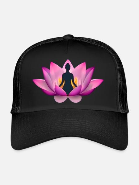 Lotus Meditation Inner Peace - Trucker Cap - black/black - Front