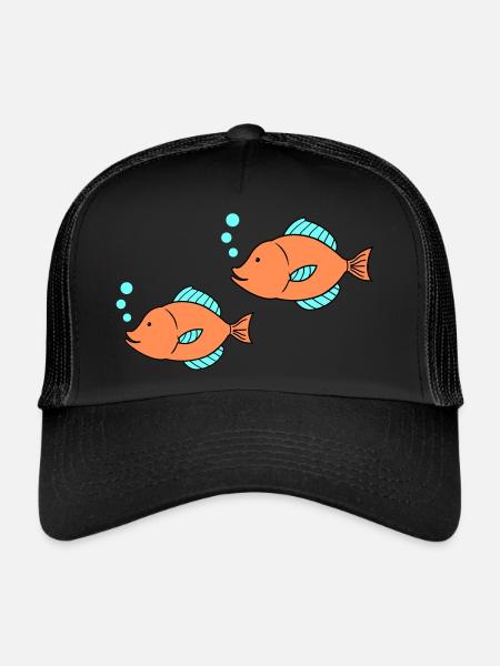 Poissons Bande dessinée 2 - Casquette trucker  - noir/noir - Devant