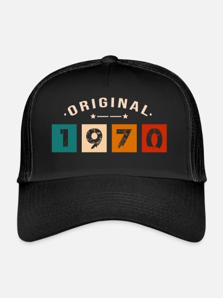 Original 1970 Vintage - Présent D’anniversaire 197 - Casquette trucker  - noir/noir - Devant