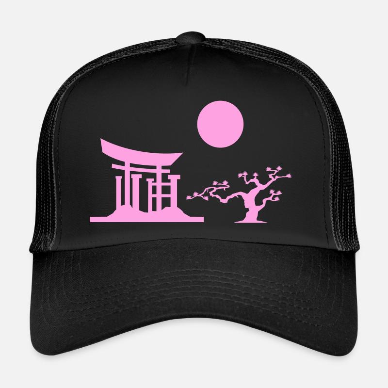 japan gate silhouette Trucker Cap