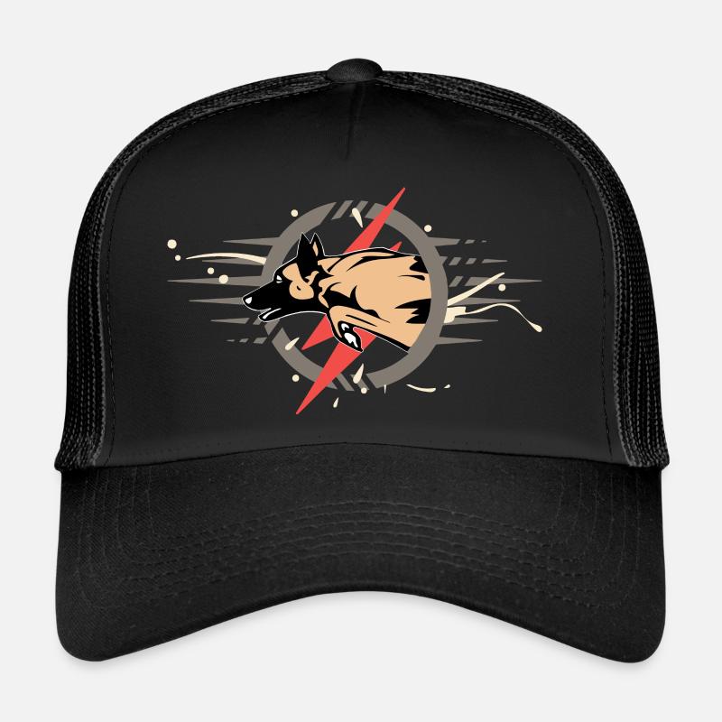 malinois éclair - Casquette trucker  - noir/noir