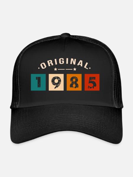 Original 1985 Vintage - Présent D’anniversaire 198 - Casquette trucker  - noir/noir - Devant