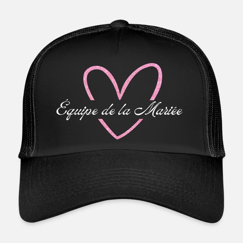 Team der Braut Glitzer Pink Herz Trucker Cap