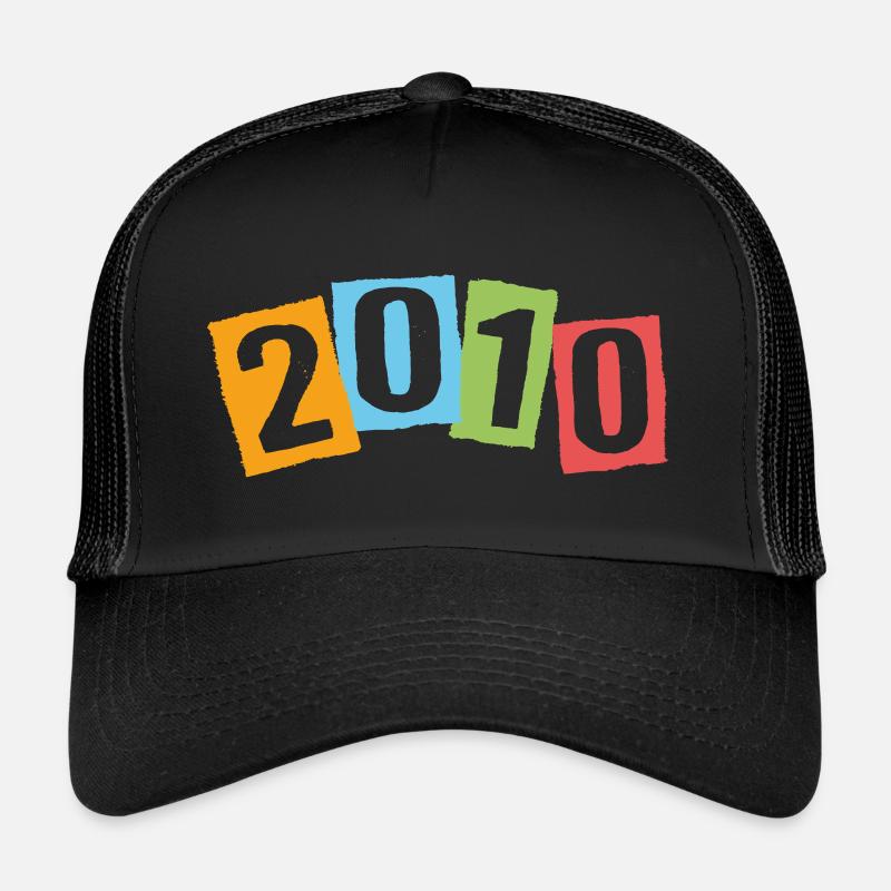 Geboren 2010 – Geburtstag mit großen bunten Zahlen Trucker Cap