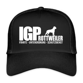 IGP ROTTWEILER Wilsigns Hunde Hundesport Geschenk - Trucker Cap - Schwarz/Schwarz - Vorne