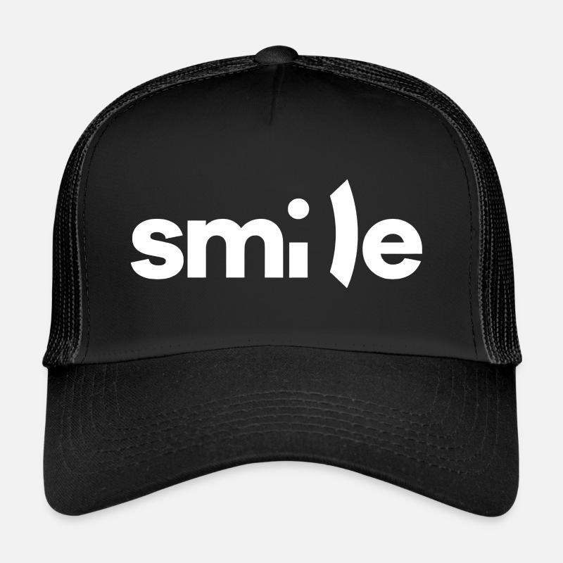 Smile - Trucker Cap - Schwarz/Schwarz