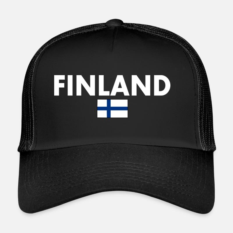 Finnland - Trucker Cap - Schwarz/Schwarz