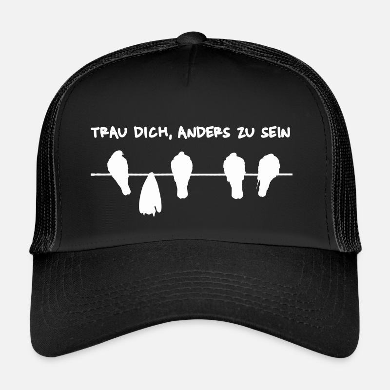 Trau dich, anders zu sein - Mach den Unterschied - Trucker Cap - Schwarz/Schwarz