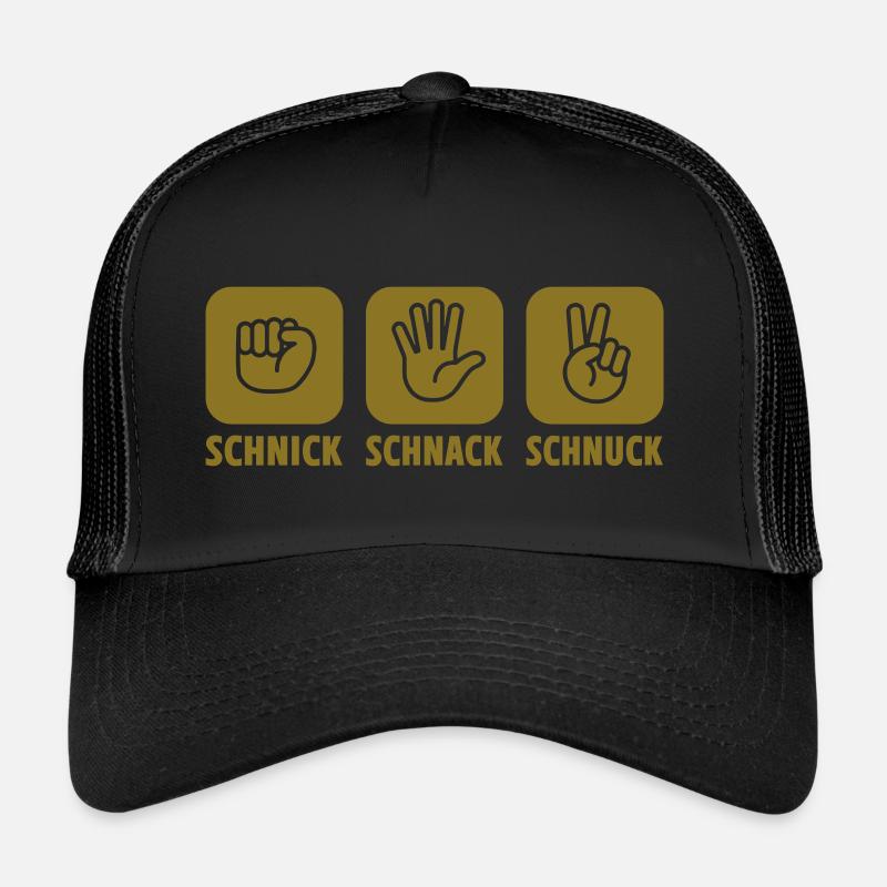 Schere Stein Papier | Farbe änderbar - Trucker Cap - Schwarz/Schwarz