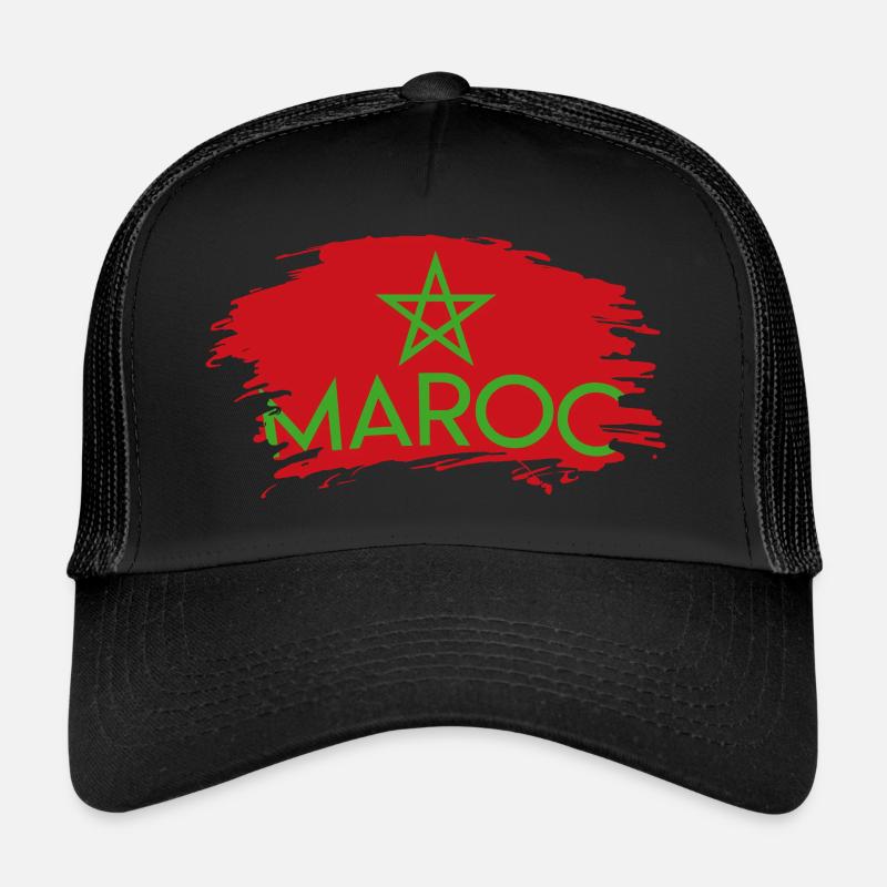 Marokko - Trucker Cap - Schwarz/Schwarz