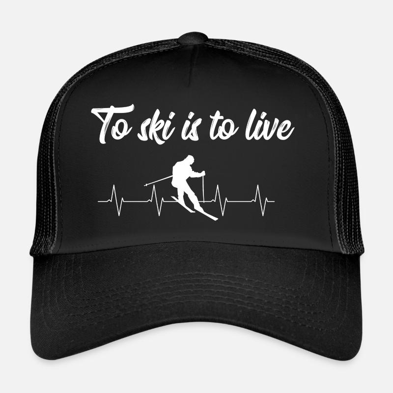 Skifahrer Spruch - Trucker Cap - Schwarz/Schwarz