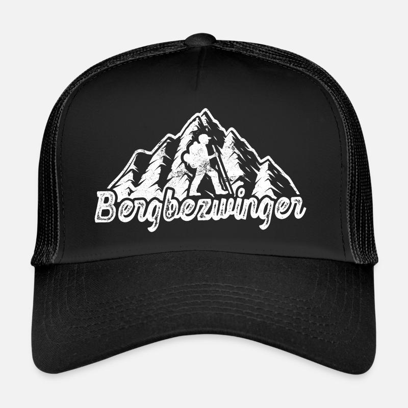 Bergbezwinger Wanderer Berg Wald Wandern - Trucker Cap - Schwarz/Schwarz