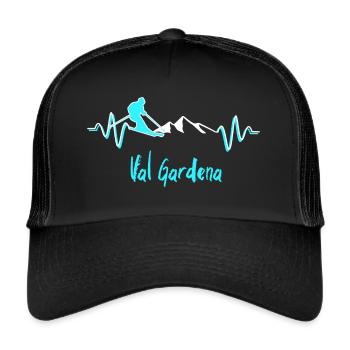 Skifahren Val Gardena - Trucker Cap - Schwarz/Schwarz - Vorne